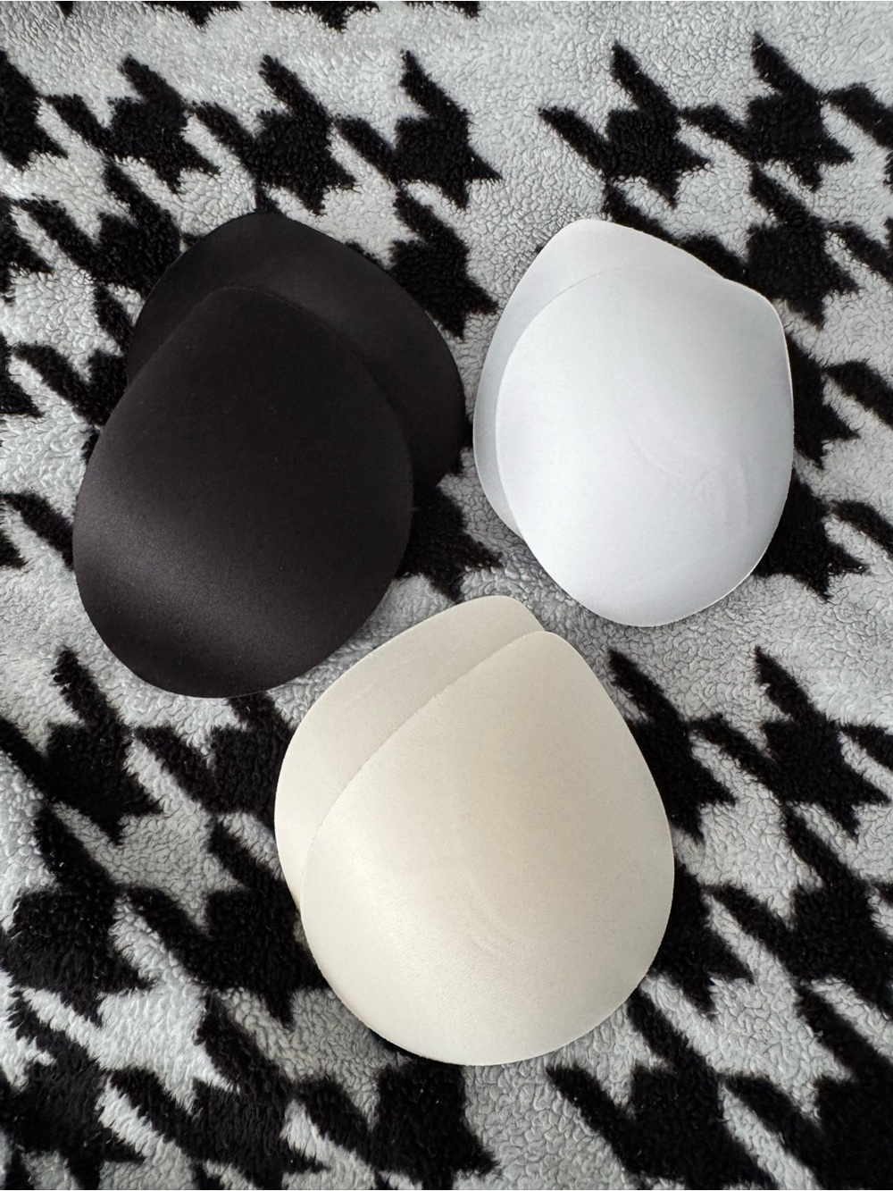 3 Pairs Removable Bra Cups Padding Cover Black White Cream Beige